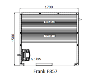 Финская сауна Frank F857 (печь Harvia Cilindro 6.8 кВт+80 кг камней) 2 полки ширина 150 см Кедр