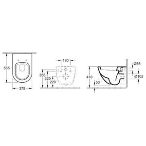 Чаша унитаза подвесная Villeroy & Boch Verity Design 56711001 с горизонтальным выпуском