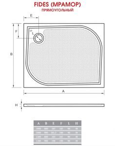 Душевой поддон ALPEN Fides 120x80