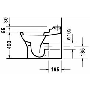 Чаша унитаза напольная DURAVIT PuraVida 211909 с горизонтальным выпуском