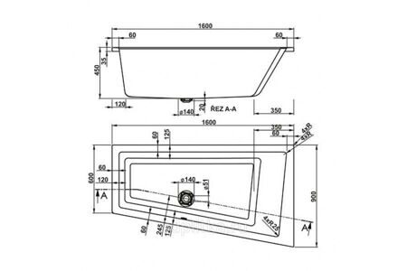 Ванна VAGNERPLAST Cavallo 160x90 L