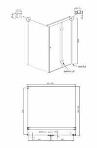 Душевое ограждение Ambassador Diamond 12011105R (900x900x2000);1 место