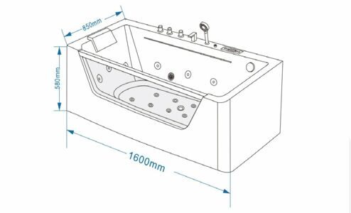 Ванна гидромассажная Grossman GR-16085(85x160x58) 1 место