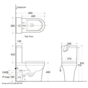 Унитаз с бачком напольный Aquanet Nova BL-101N-TPT-A (с бачком и сиденьем, микролифт) с горизонтальным выпуском