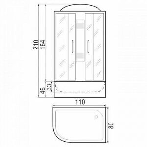 Душевая кабина River Nara 110/80/44 MT R