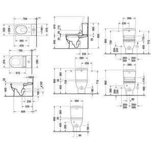 Чаша унитаза напольная DURAVIT Starck 3 214109-WG с горизонтальным выпуском