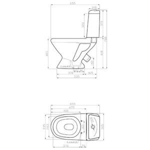 Унитаз с бачком напольный STURM Wave SW-WA17071-CR с косым выпуском