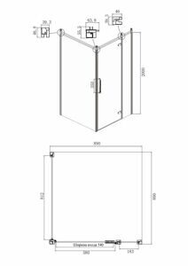 Душевое ограждение Ambassador Royal 18015108-L (900x900x2000);1 место