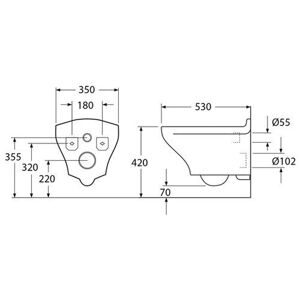 Чаша унитаза подвесная Gustavsberg Estetic GB1183300R1030 с горизонтальным выпуском