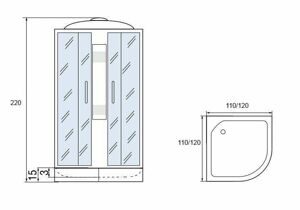 Душевая кабина Мономах 120/120/15 С МЗ