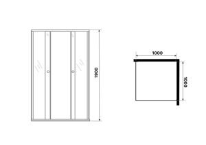 Душевое ограждение Niagara Eco NG-1010-14QBLACK (100х100х190) квадрат,раздвижное,черный,стекло мозаика,1 место