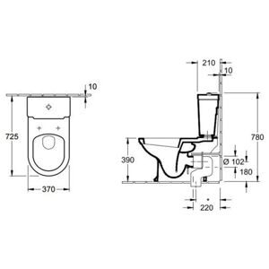 Чаша унитаза напольная Villeroy & Boch Hommage 666210R2 с горизонтальным выпуском