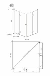 Душевое ограждение Ambassador Diamond 12011110 (1000x1000x2000);1 место