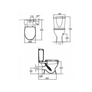 Унитаз с бачком напольный Ideal STANDARD Ecco New W904201 с горизонтальным выпуском