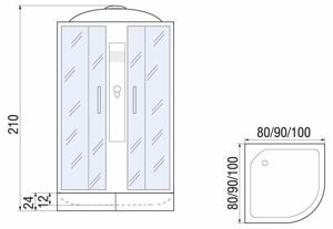 Душевая кабина River Desna 100/24 ТН