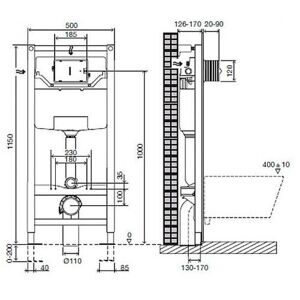 Унитаз с инсталляцией подвесной Jacob Delafon Presquile E4440-00+E5504-NF+кнопка E4326-00 с горизонтальным выпуском