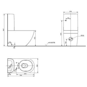 Унитаз с бачком напольный TOTO MH CW161Y+ SW10044G с горизонтальным выпуском