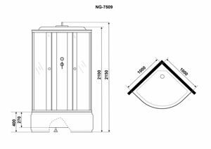 Душевая кабина Niagara Eco E100/40/TN (1000х1000х2150) 4 места