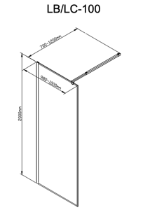 Душевая перегородка Deto  LB 100 Black