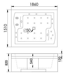 Акриловая ванна Gemy G9052 II O R