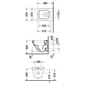 Чаша унитаза подвесная DURAVIT DuraStyle 253909 (с сиденьем) с горизонтальным выпуском