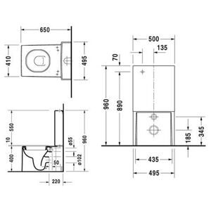 Унитаз с бачком напольный DURAVIT Starck X 210009 (белый) с горизонтальным выпуском