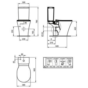 Чаша унитаза напольная Ideal STANDARD Connect E009701 с вертикальным выпуском