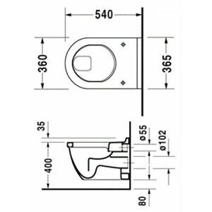 Чаша унитаза подвесная DURAVIT Starck 3 220109 (с сиденьем, микролифт) с горизонтальным выпуском