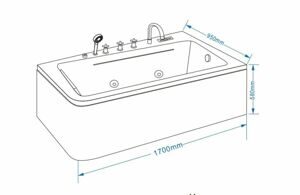Ванна гидромассажная Grossman GR-17095L (95x170x58) 1 место