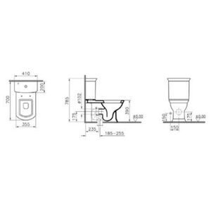 Унитаз с бачком напольный VitrA Serenada 9722B003-7204 с горизонтальным выпуском