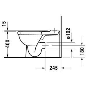 Чаша унитаза напольная DURAVIT Happy D. 017009 с горизонтальным выпуском