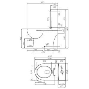 Унитаз с бачком напольный STURM Pebble SW-PB18084-CR с горизонтальным выпуском