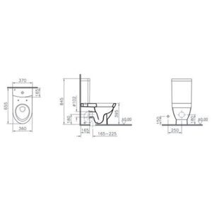 Унитаз с бачком напольный VitrA Form 500 9730B003-0227 с горизонтальным выпуском