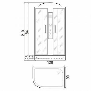 Душевая кабина River Dunay 120/90/24                             R МТ
