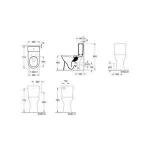 Унитаз с бачком напольный Villeroy & Boch O.novo 4620R001 с горизонтальным выпуском