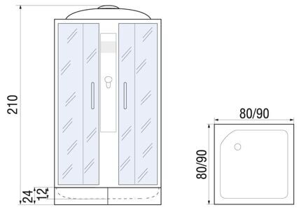 Душевая кабина River Quadro 90/24 MT