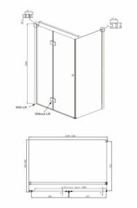 Душевое ограждение Ambassador Diamond 12011107L (1200x800x2000);1 место