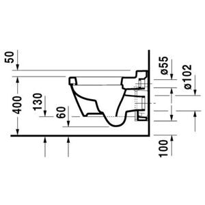 Чаша унитаза подвесная DURAVIT 2nd Floor 222009 с горизонтальным выпуском