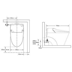 Унитаз-биде напольный Senspa Tankless TCB-2011S