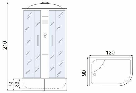 Душевая кабина River Desna 120/90/44 L