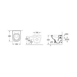 Чаша унитаза подвесная Villeroy & Boch Omnia Architectura 568210R1 с горизонтальным выпуском