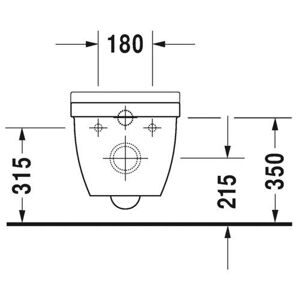 Чаша унитаза подвесная DURAVIT Starck 3 252709 с горизонтальным выпуском