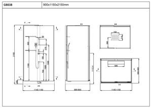 Душевая кабина B&W G8038 (900х1150х2140)