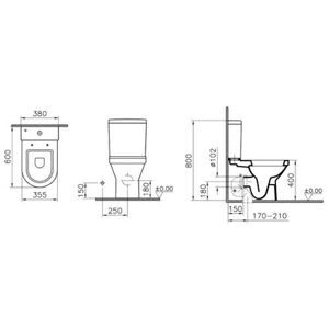 Чаша унитаза напольная VitrA S50 5427B003-0096 с горизонтальным выпуском