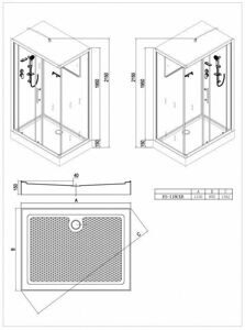 Душевая прямоугольная кабина ESBANO-118CKR