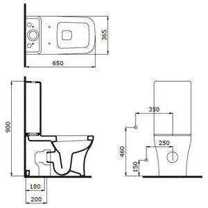 Чаша унитаза напольная Bocchi Scala Arch 1133-012-0129 с горизонтальным выпуском