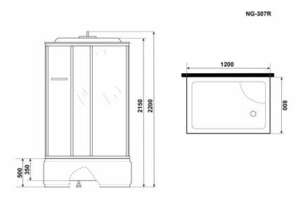 Душевая кабина Niagara Ultra NG-307-01R (1200х800х2200) высокий поддон(50см) 4 места