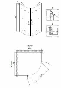 Душевое ограждение Niagara NG-6615-08 (90*90*190) полукруг;двери распашные;1 место