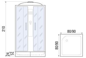 Душевая кабина River Quadro 80/24 MT