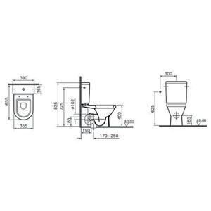 Унитаз с бачком напольный VitrA S50 9736B003-1163 с горизонтальным выпуском